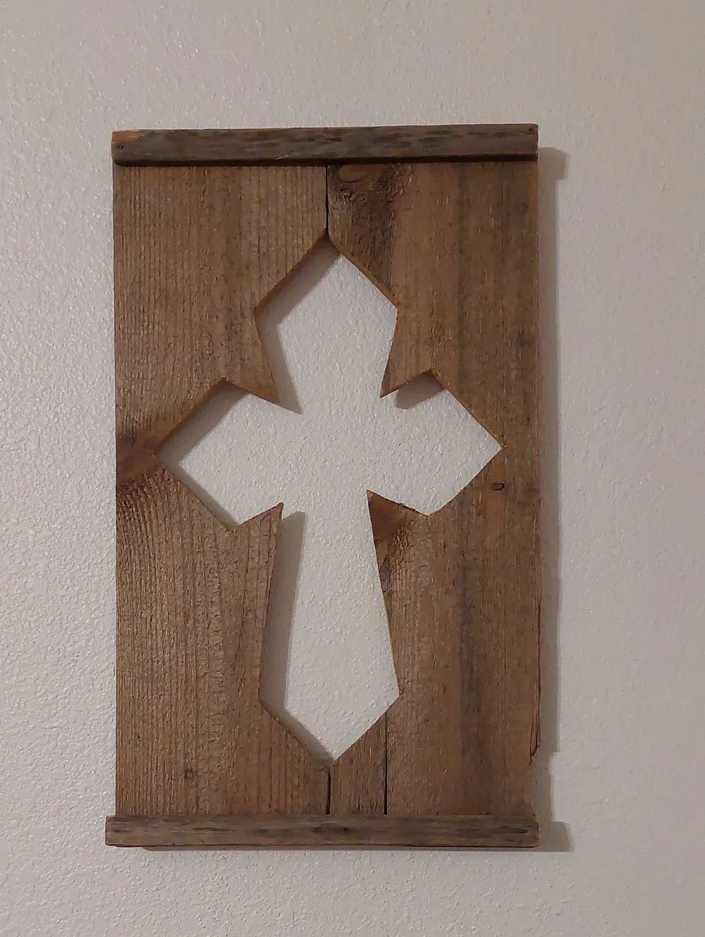 Rustic Brown Wooden Cross Wall Decor